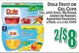 Trade Fair Supermarket Dole fruit or gel cups offer