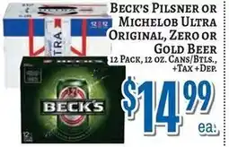 Trade Fair Supermarket Beck's Pilsner or Michelob Ultra Original, Zero or Gold Beer offer