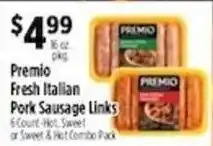 Pioneer Supermarkets Premio fresh italian pork sausage links offer
