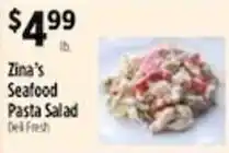 Pioneer Supermarkets Zina's Seafood Pasta Salad offer