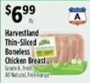 Pioneer Supermarkets Harvestland thin-sliced boneless chicken breast offer