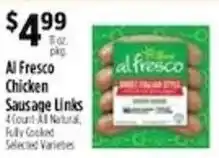 Pioneer Supermarkets Alfresco Sweet Italian Style Sausage offer