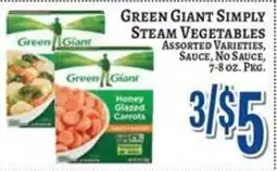 Trade Fair Supermarket Green Giant simply steam vegetables offer