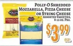Trade Fair Supermarket Polly-O shredded mozzarella, pizza cheese or string cheese offer