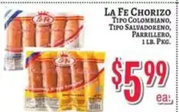 Trade Fair Supermarket La Fe chorizo offer