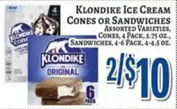 Trade Fair Supermarket Klondike ice cream cones or sandwiches offer