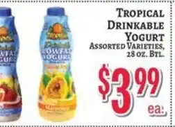 Trade Fair Supermarket Tropical Drinkable Yogurt offer