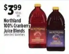 Pioneer Supermarkets Northland 100% Cranberry Juice Blends offer