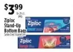 Pioneer Supermarkets Ziploc stand-up bottom bags offer