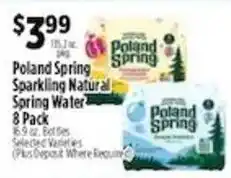 Pioneer Supermarkets Poland Spring Sparkling Natural Spring Water offer