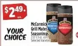 Pioneer Supermarkets McCormick Grill Mates Seasonings offer