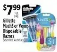 Pioneer Supermarkets Gillette Mach3 or Venus Disposable Razors offer