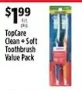 Pioneer Supermarkets TopCare Clean + Soft Toothbrush Value Pack offer