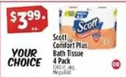 Pioneer Supermarkets Scott Comfort Plus Bath Tissue offer