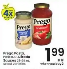 Albertsons Prego Pasta, Pesto or Alfredo Sauces offer
