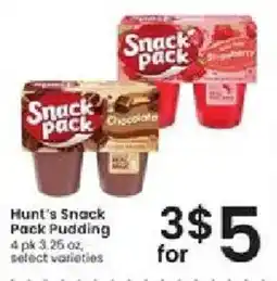 Albertsons Hunt's Snack Pack Pudding offer