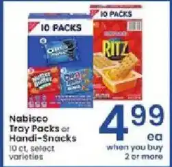 Albertsons Nabisco Tray Packs of Handi-Snacks offer