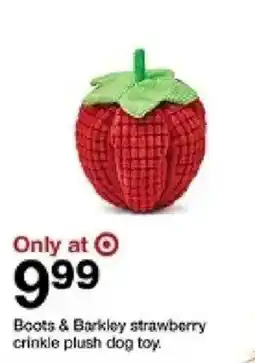 Target Boots & Barkley strawberry crinkle plush dog toy offer