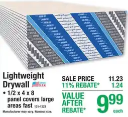 Menards Lightweight Drywall offer
