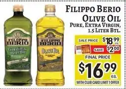 Trade Fair Supermarket Filippo Berio olive oil offer