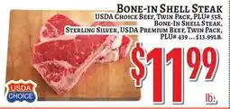 Trade Fair Supermarket Usda choice beef twin pack bone-in shell steak offer