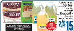 Trade Fair Supermarket Carolina or Rico Rice, Wesson Cooking Oil offer