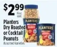 Pioneer Supermarkets Planters Dry Roasted or Cocktail Peanuts offer