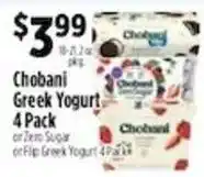 Pioneer Supermarkets Chobani Greek Yogurt 4 Pack offer