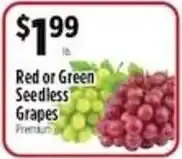 Pioneer Supermarkets Red or Green Seedless Grapes offer