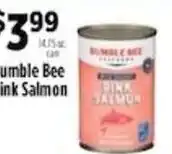 Pioneer Supermarkets Bumble Bee Pink Salmon offer