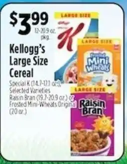Pioneer Supermarkets Kellogg's Large Size Cereal offer