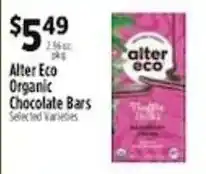 Pioneer Supermarkets Alter Eco Organic Chocolate Bars offer