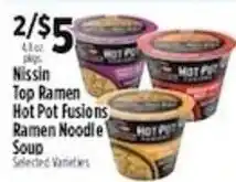 Pioneer Supermarkets Nissin top ramen hot pot fusions ramen noodle soup offer