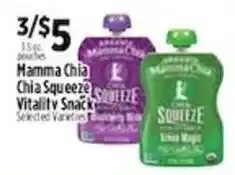 Pioneer Supermarkets Mamma Chia Chia Squeeze Vitality Snack offer