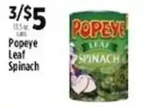 Pioneer Supermarkets Popeye Leaf Spinach offer