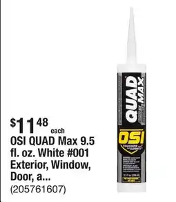 The Home Depot OSI QUAD Max 9.5 fl. oz. White #001 Exterior, Window, Door, and Siding Caulk Sealant offer