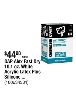 The Home Depot DAP Alex Fast Dry 10.1 oz. White Acrylic Latex Plus Silicone Caulk (Contractor 12-Pack) offer
