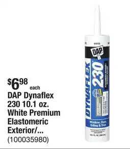 The Home Depot DAP Dynaflex 230 10.1 oz. White Premium Elastomeric Exterior/Interior Window, Door and Trim Sealant offer