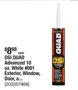 The Home Depot OSI QUAD Advanced 10 oz. White #001 Exterior, Window, Door, and Siding Caulk Sealant offer