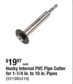 The Home Depot Husky Internal PVC Pipe Cutter for 1-1/4 in. to 10 in. Pipes offer