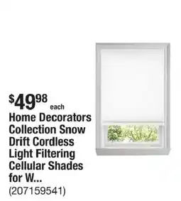 The Home Depot Home Decorators Collection Snow Drift Cordless Light Filtering Cellular Shades for W... offer
