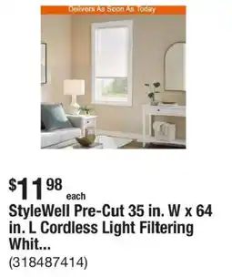 The Home Depot Stylewell pre-cut cordless light filtering whit... offer