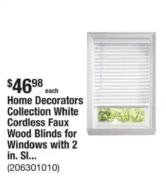 Home Decorators Collection White Cordless Faux Wood Blinds for Windows