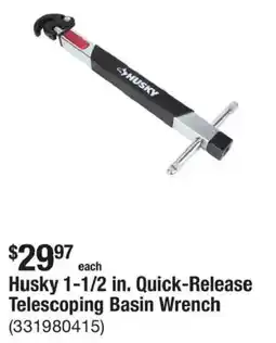 The Home Depot Husky 1-1/2 in. Quick-Release Telescoping Basin Wrench offer