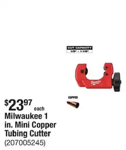 The Home Depot Milwaukee 1 in. Mini Copper Tubing Cutter offer