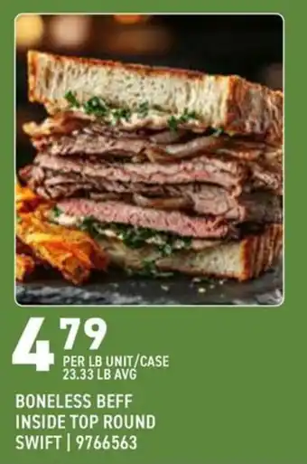 Swift boneless beef inside top round