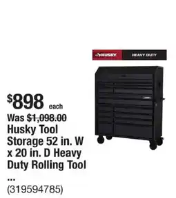 The Home Depot Husky Tool Storage Heavy Duty Rolling Tool offer