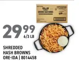 US Foods Chef's Store Ore-ida shredded hash browns offer