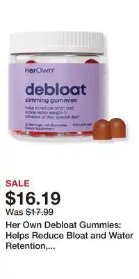 Ulta Beauty Her Own Debloat Gummies: Helps Reduce Bloat and Water Retention, Slimming Gummies offer