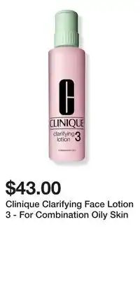 Ulta Beauty Clinique Clarifying Face Lotion 3 - For Combination Oily Skin offer